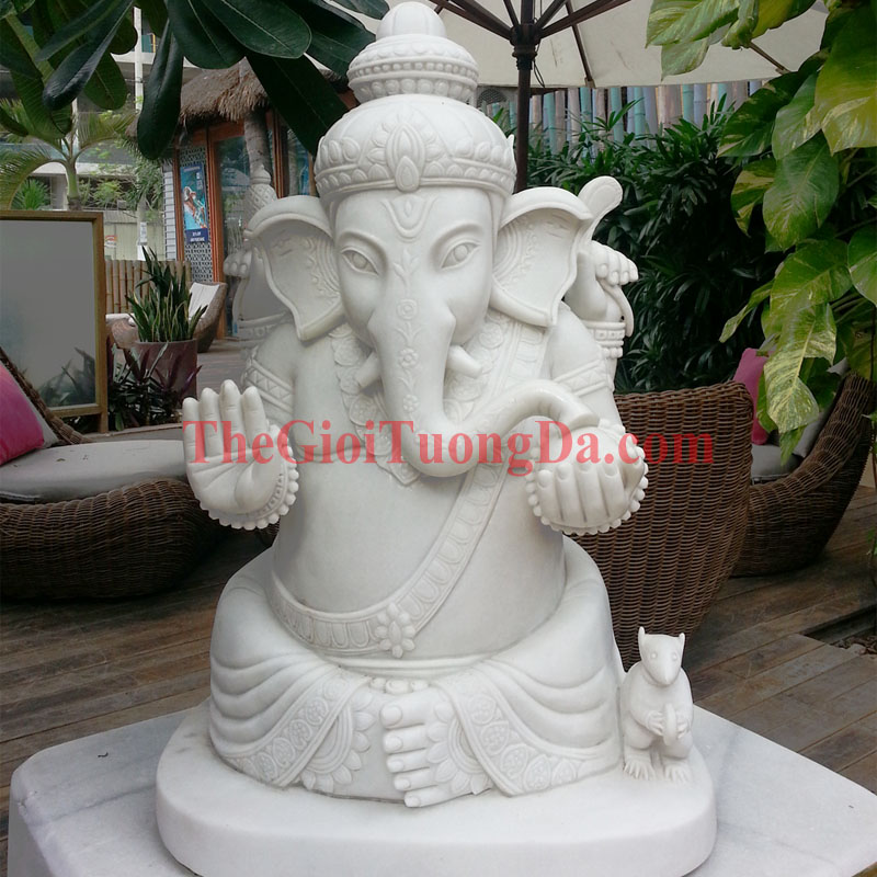 Tượng Thần Ganesha Đá Điêu Khắc