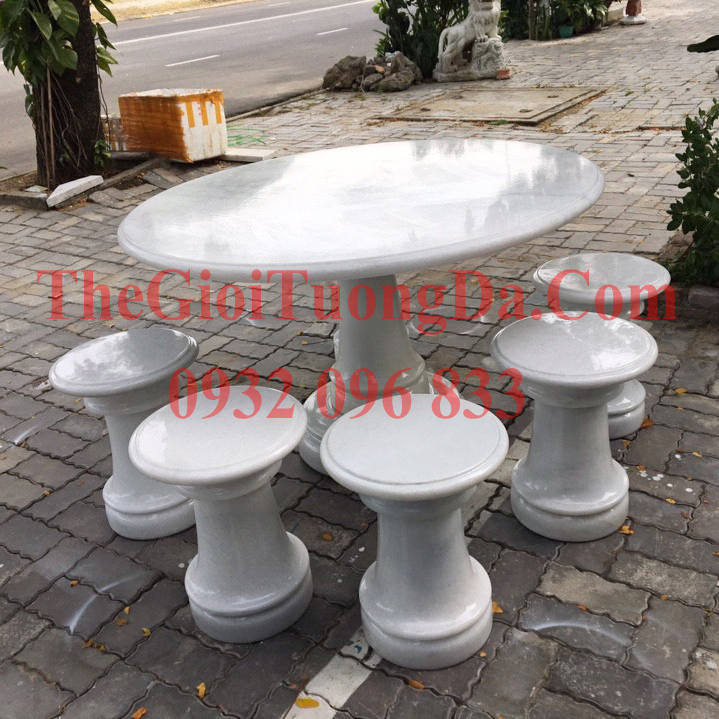 The Set Of White Marble Table