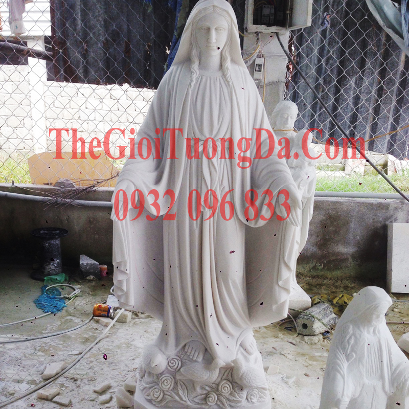 The Our Lady White Marble Statue