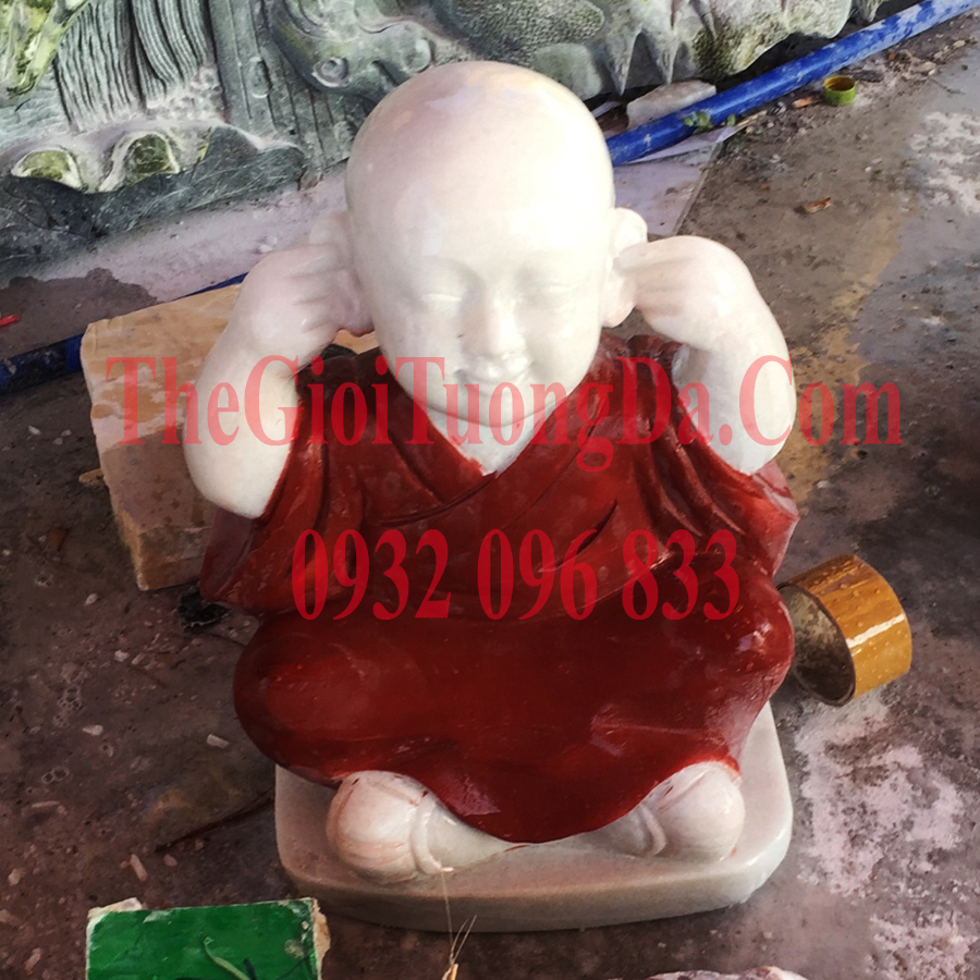 Little Monk Marble Statue