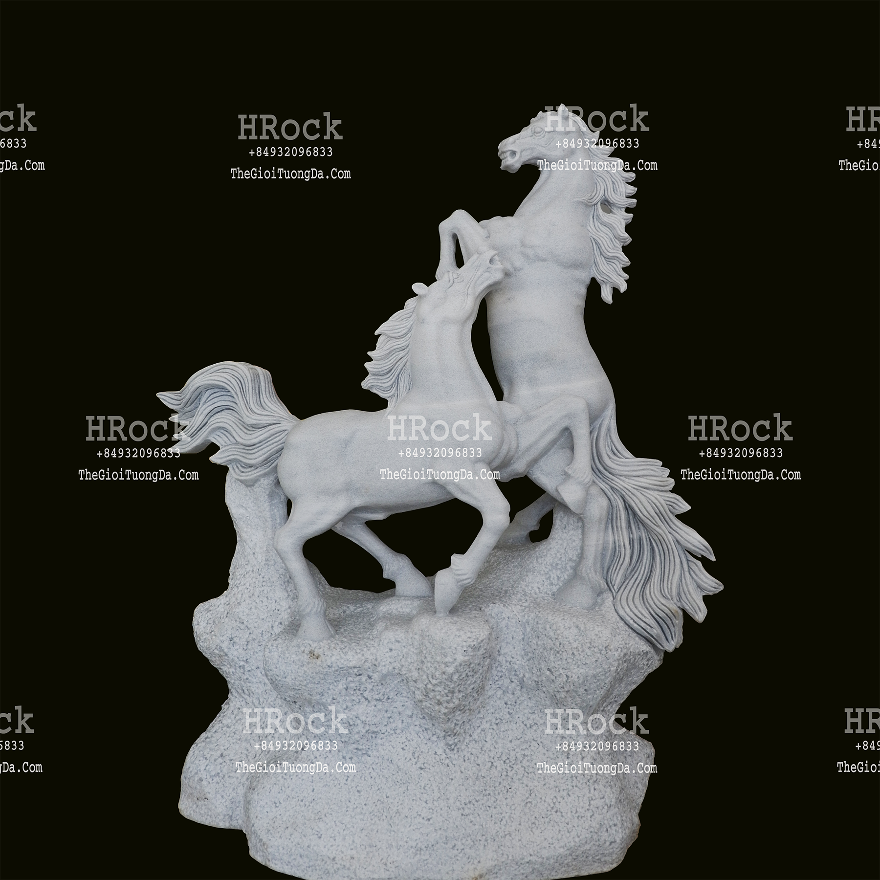 A Pair of Horse White Marble