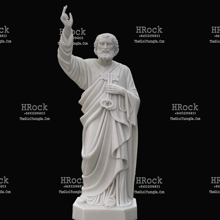 St Pedro White Marble Statue