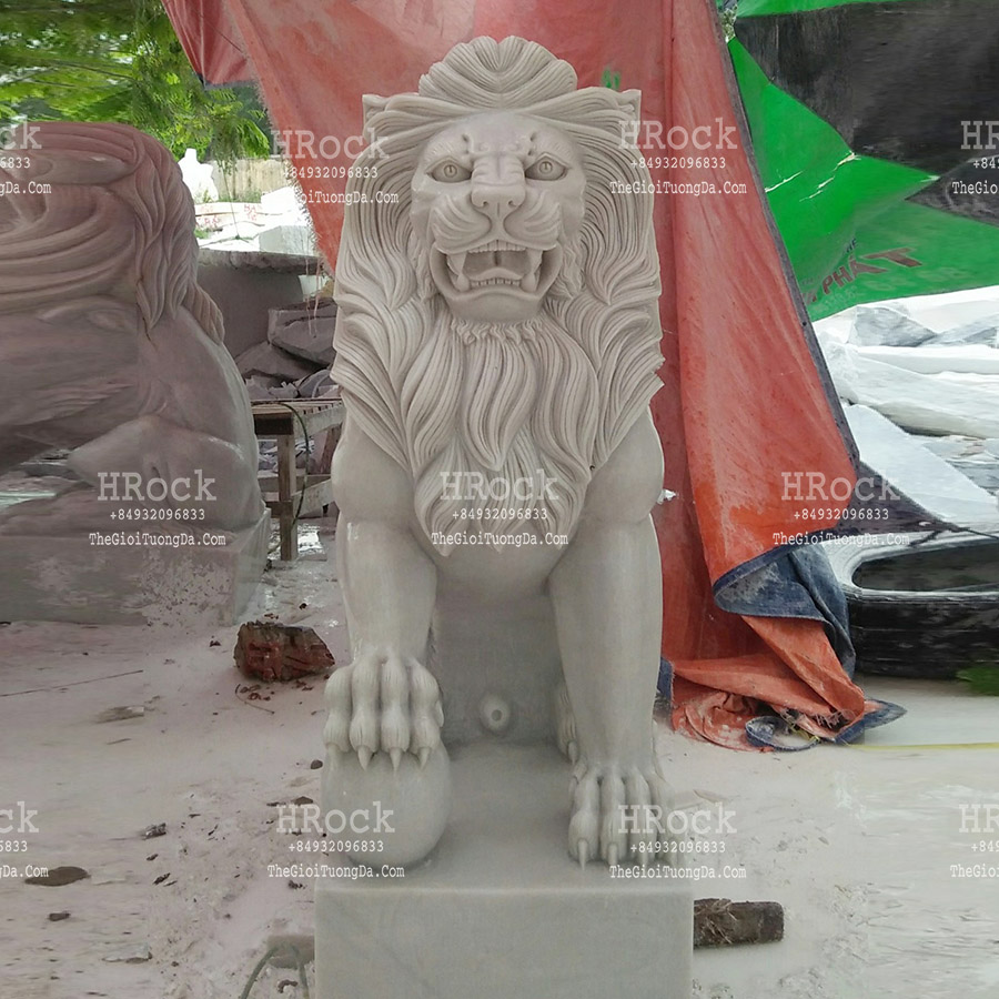 The White Marble Lion Sculpture