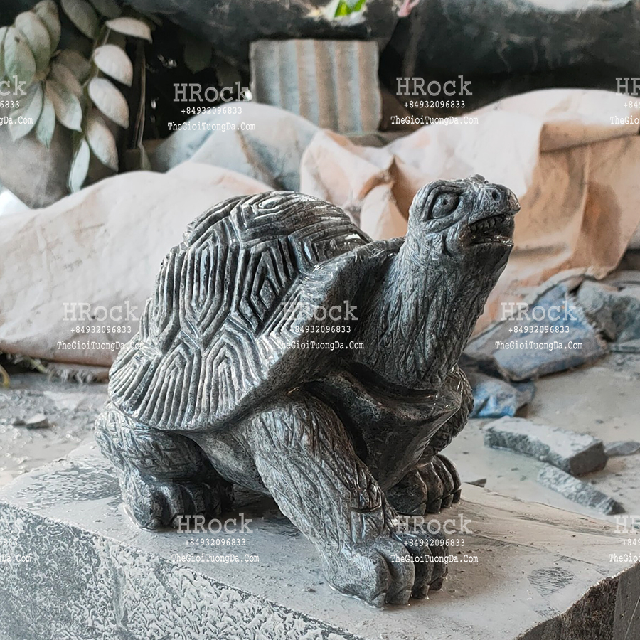 The Gray Marble Garden Turtle Statue