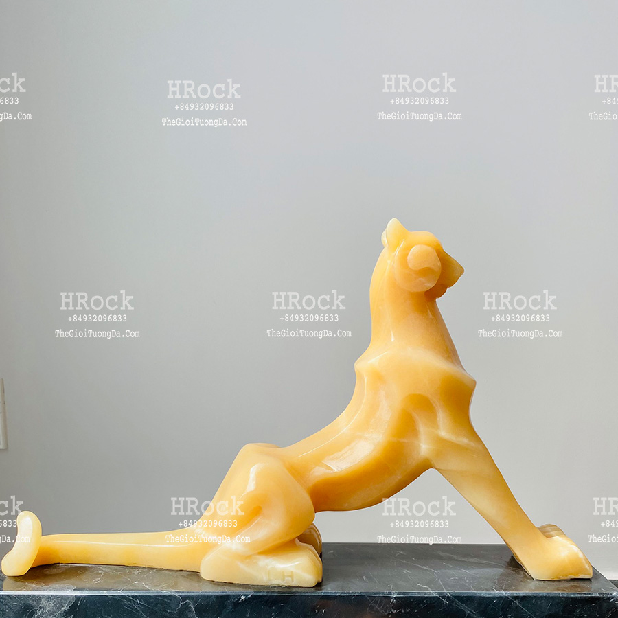 The Orange Onyx Puma Statue