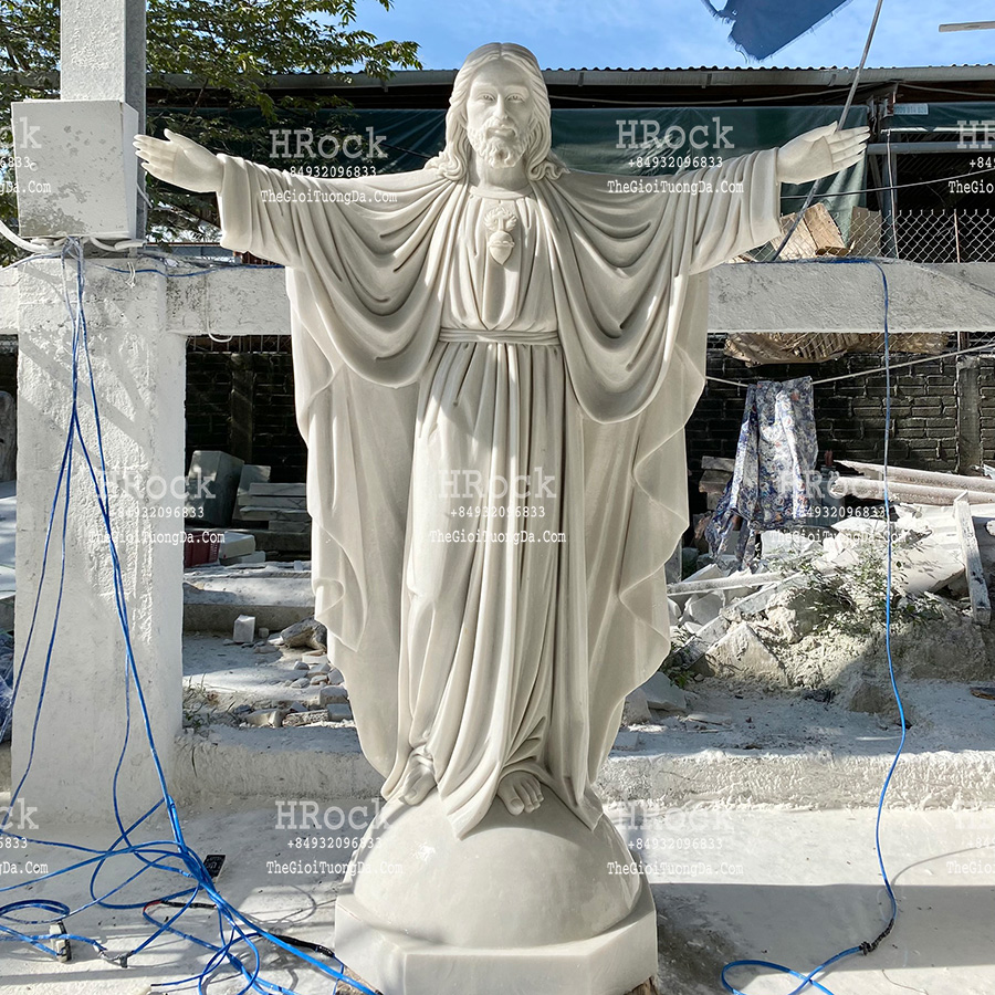 The Jesus White Marble Statue