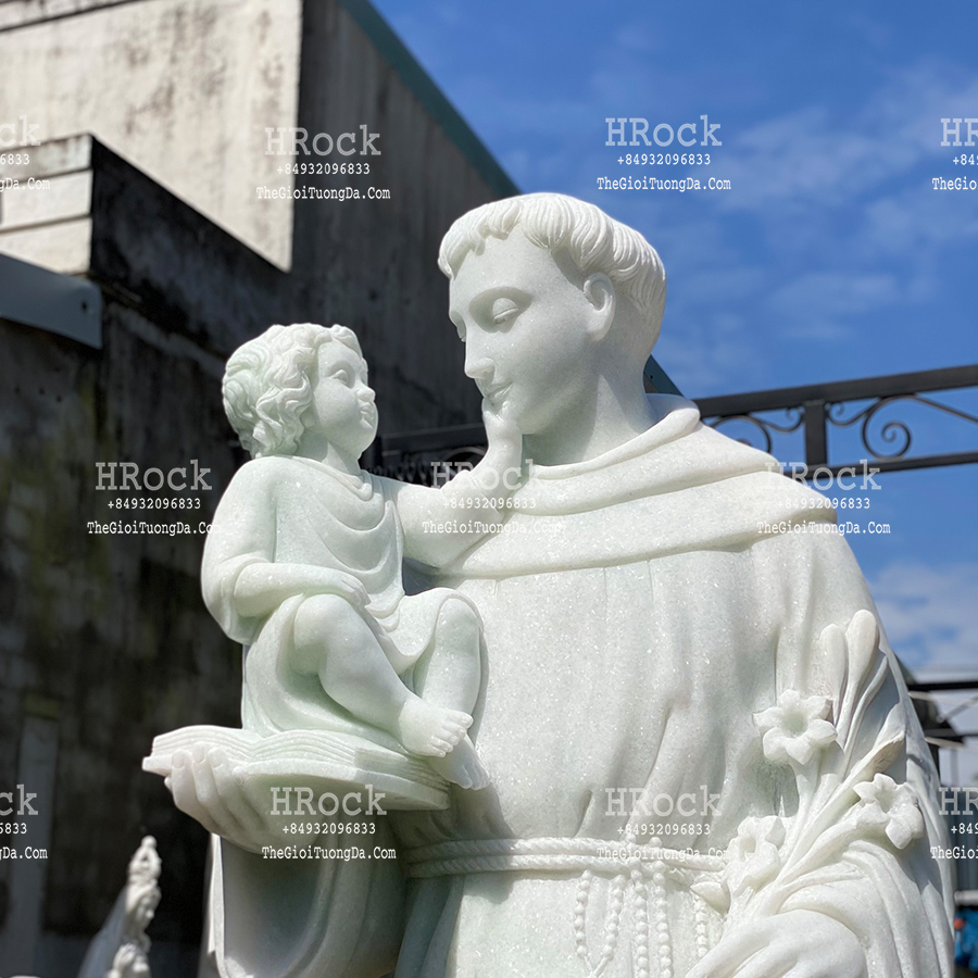 The Saint Anthony White Marble Sculpture