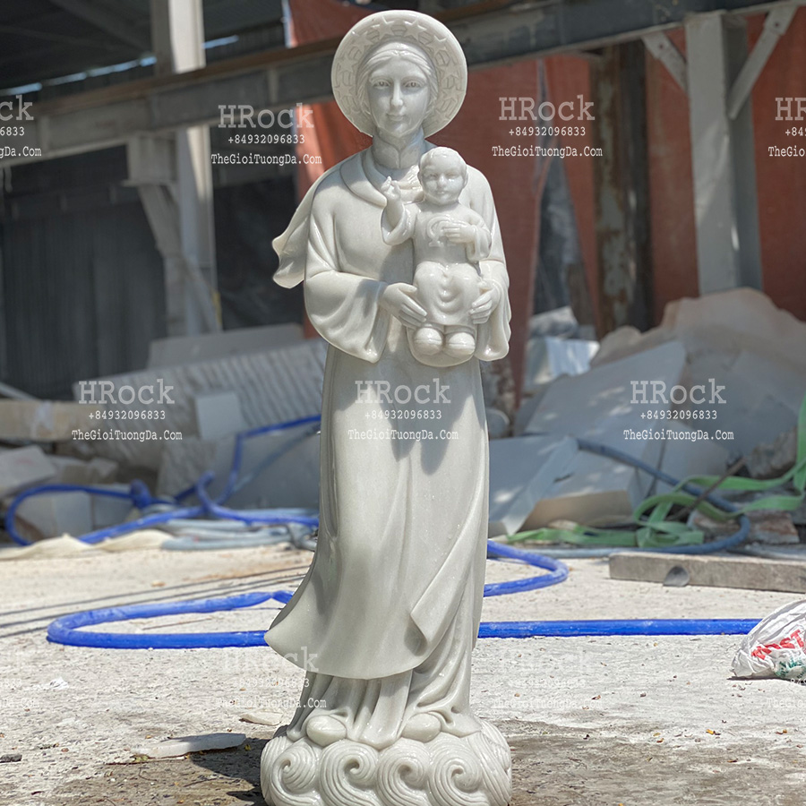 The Mary Carry Jesus Marble Statue