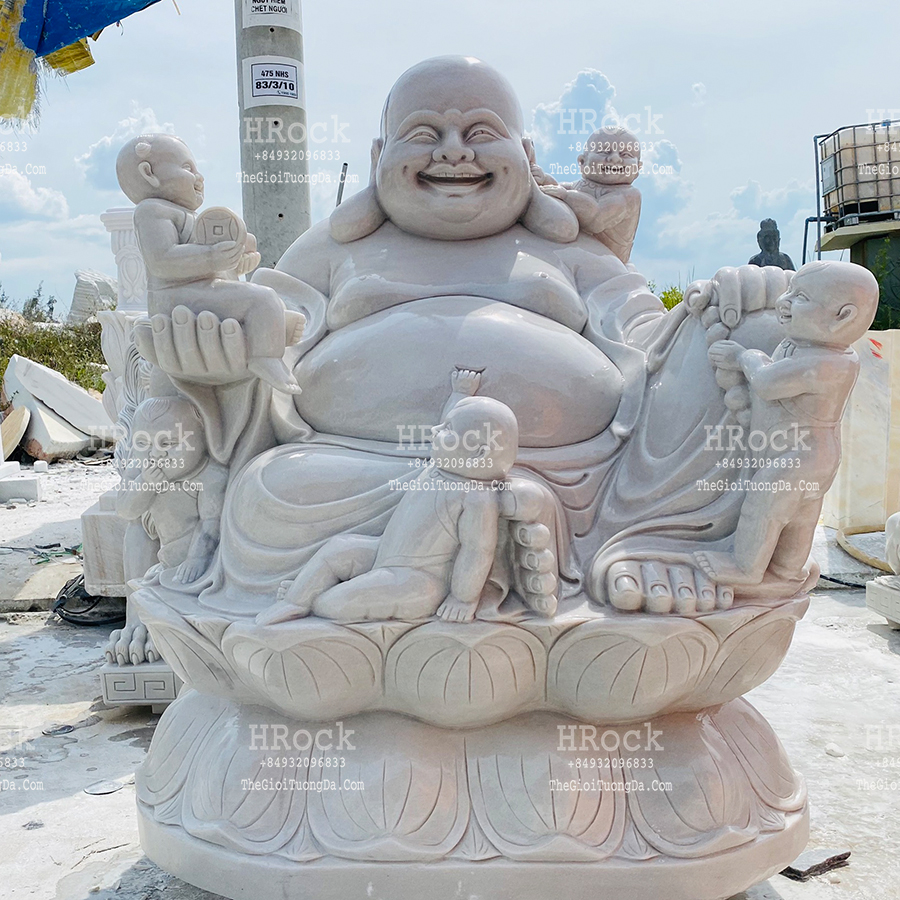 The Fat and Happy Buddha White Marble