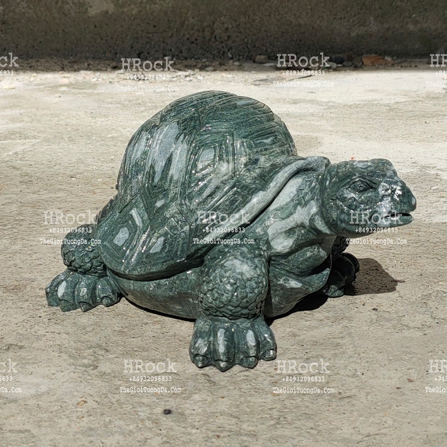 The Green Marble Turtle Sculpture