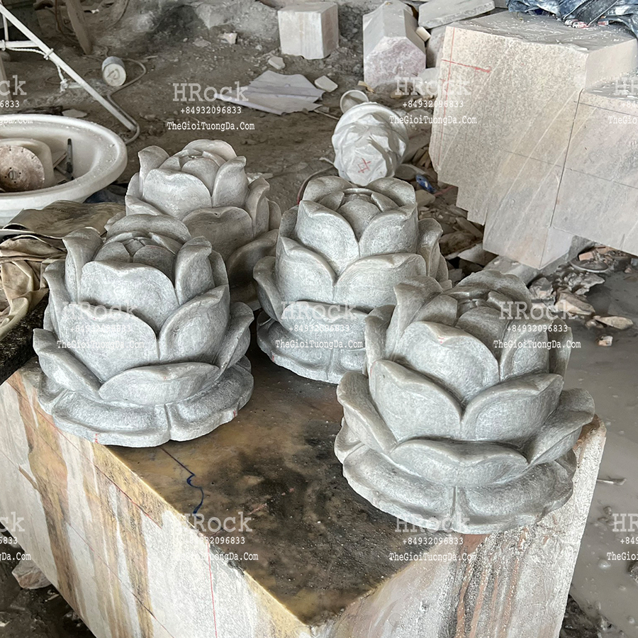 The White Marble Lotus Sculpture