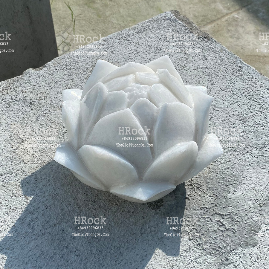 The Pure White Marble Lotus Sculpture
